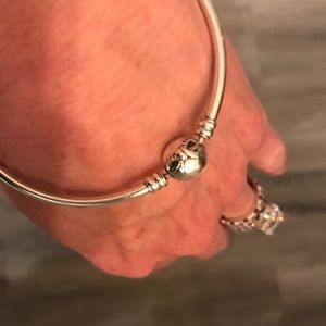 PANDORA - The Authentic Moments Pandora Bangle. 925 Sterling.  2.5inch diameter.